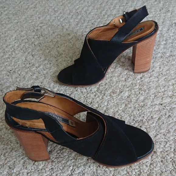 Alberto Fermani Black suede Leather Heels size 37