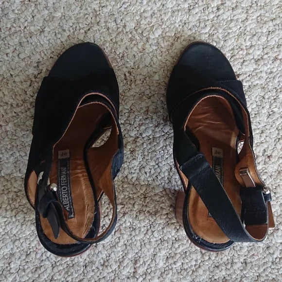 Alberto Fermani Black suede Leather Heels size 37