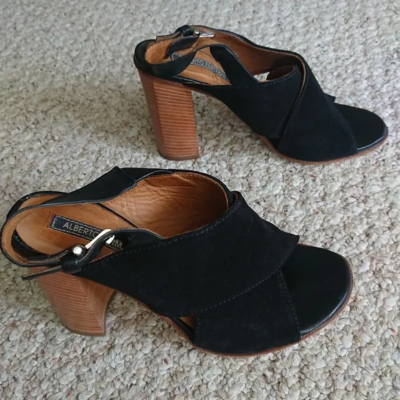 Alberto Fermani Black suede Leather Heels size 37