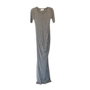 A.L.C. Grey Ruched Short Sleeve Maxi Dress