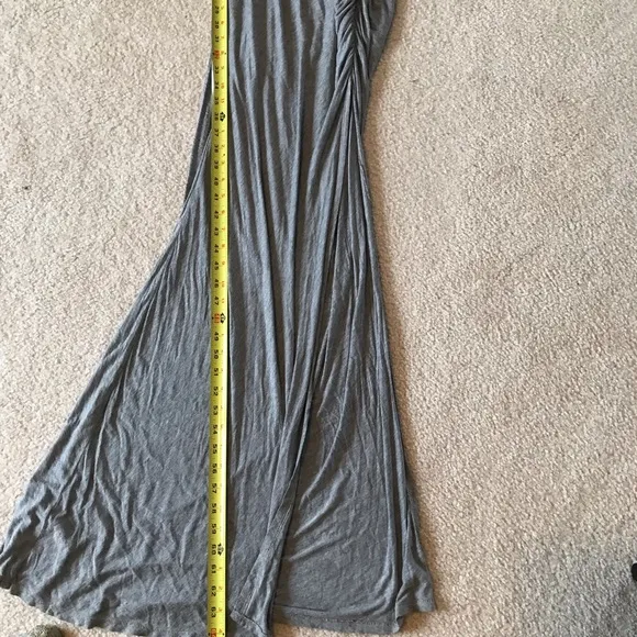 A.L.C. Grey Ruched Short Sleeve Maxi Dress