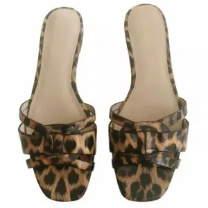 ALDO Astirassa Sandals Slides Patent Animal Print