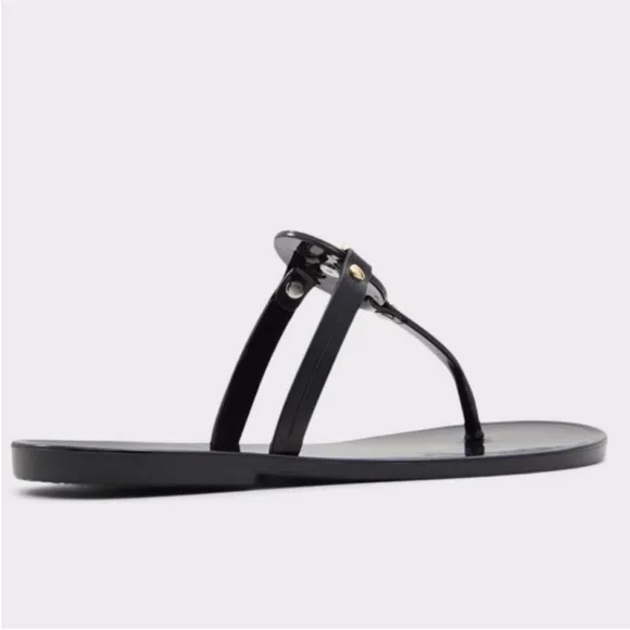 Aldo Lion Head Jelly Sandals Black and Gold New with tags