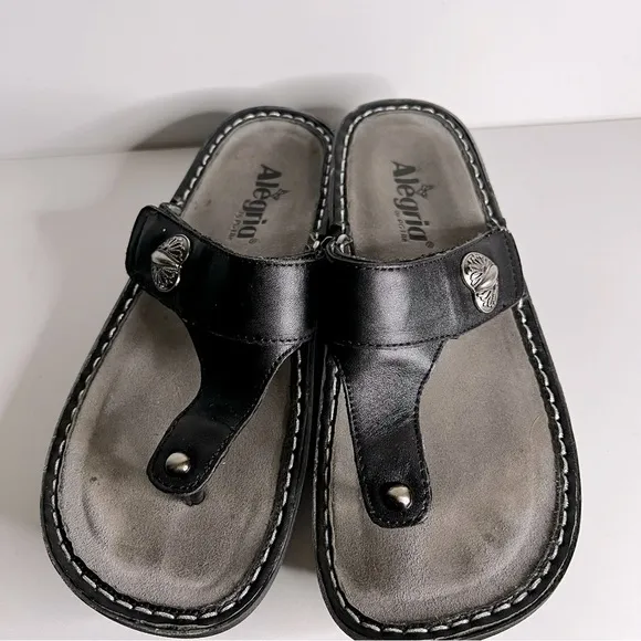 Alegria Carina Black Nappa Sandals