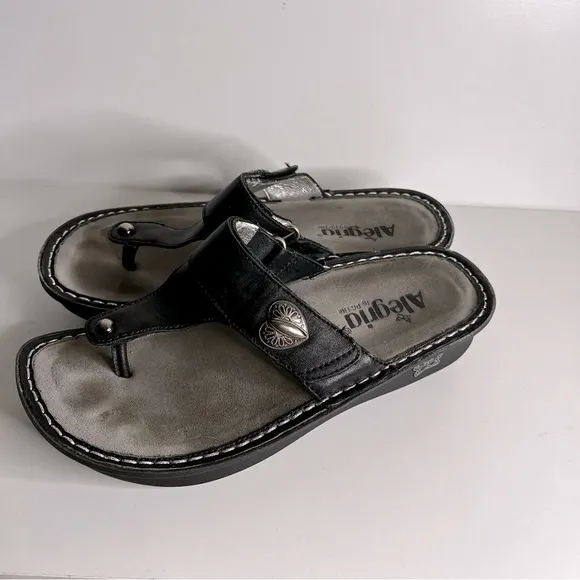 Alegria Carina Black Nappa Sandals