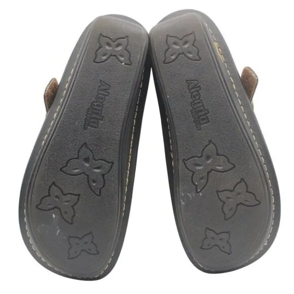 Alegria Paloma Brown Animal Print Comfort Mary Jane Sandals Size EU 37 US 7.5