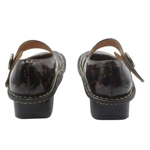 Alegria Paloma Brown Animal Print Comfort Mary Jane Sandals Size EU 37 US 7.5