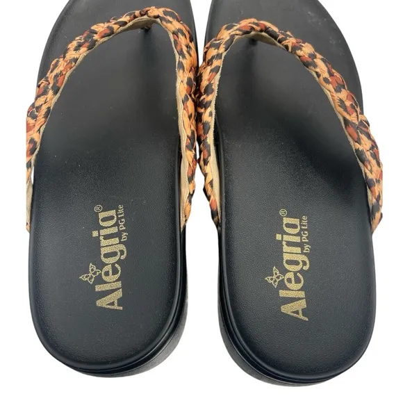 Alegria Riz Wild Sandal Leopard Print Platform Size 9