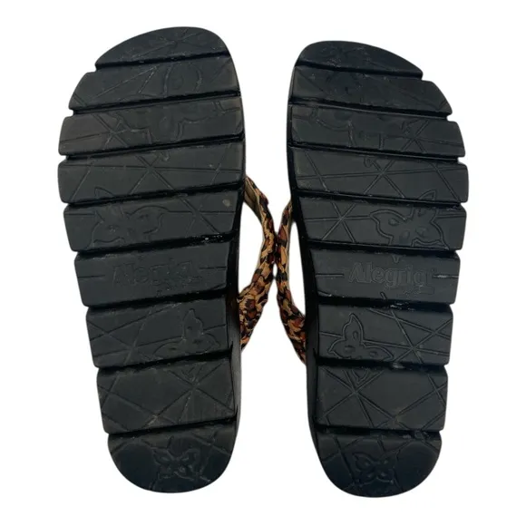 Alegria Riz Wild Sandal Leopard Print Platform Size 9