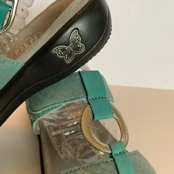ALEGRIA Slingback Sandals 6 6.5 Julie Aqua Spring Summer comfort