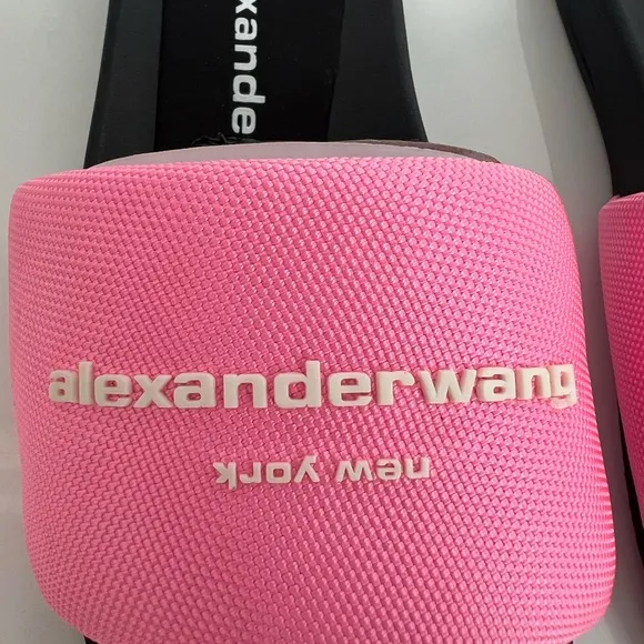 Alexander Wang Pink Pool Slide Sandals Size 39 Neon Bubblegum New NWT