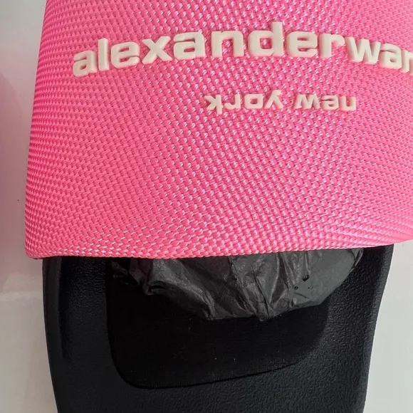 Alexander Wang Pink Pool Slide Sandals Size 39 Neon Bubblegum New NWT