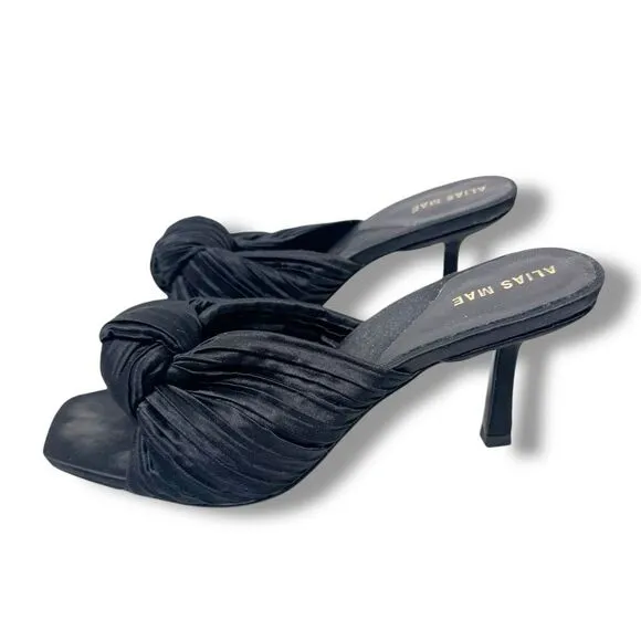 ALIAS MAE Women’s Elegant Black- Lia Knotted Heeled Sandals Size 40