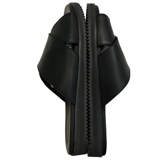 ALLEN EDMONDS Oscar Black Leather Sandals, Sz 9