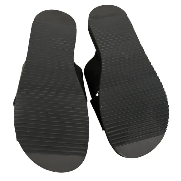 ALLEN EDMONDS Oscar Black Leather Sandals, Sz 9