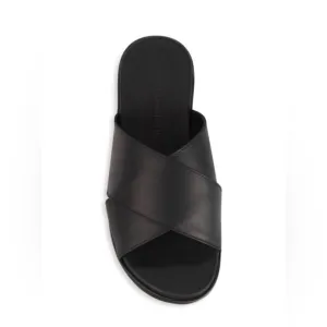 ALLEN EDMONDS Oscar Black Leather Sandals, Sz 9