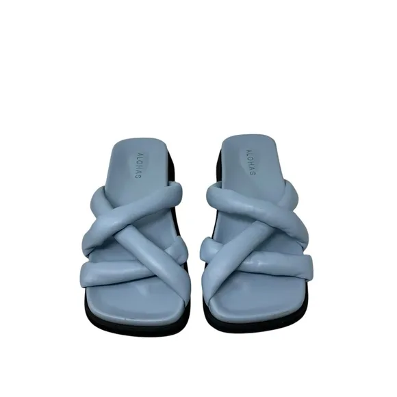ALOHAS Slip On Cross Baby Blue Sandals Size 37 or US 6.5
