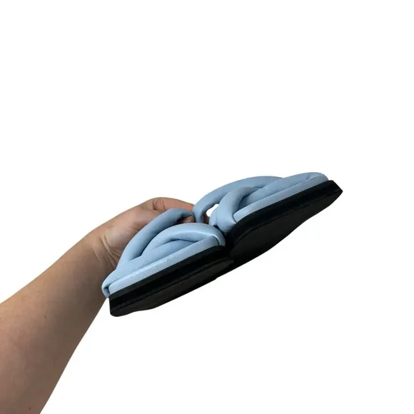 ALOHAS Slip On Cross Baby Blue Sandals Size 37 or US 6.5