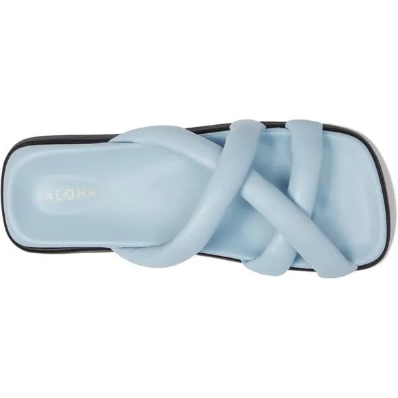 ALOHAS Slip On Cross Baby Blue Sandals Size 37 or US 6.5