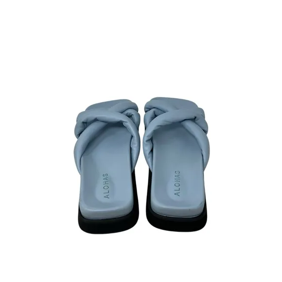 ALOHAS Slip On Cross Baby Blue Sandals Size 37 or US 6.5