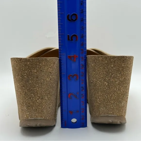 Alviero Martini Sz 38/US 7 1A Classe Italy Wedge Slip On Mules Spain Cork Map