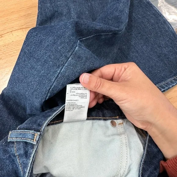 &amp; Other Stories - NWOT High Waisted Straight Leg Jeans blue dark wash denim