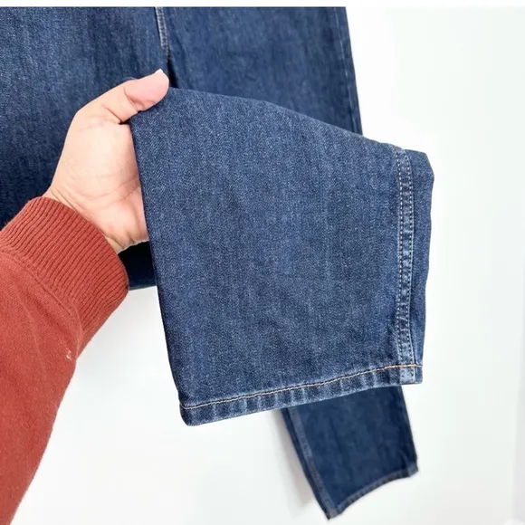 &amp; Other Stories - NWOT High Waisted Straight Leg Jeans blue dark wash denim