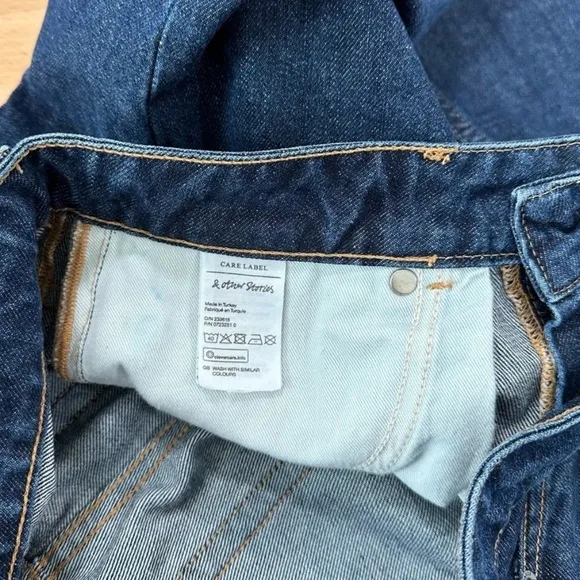 &amp; Other Stories - NWOT High Waisted Straight Leg Jeans blue dark wash denim