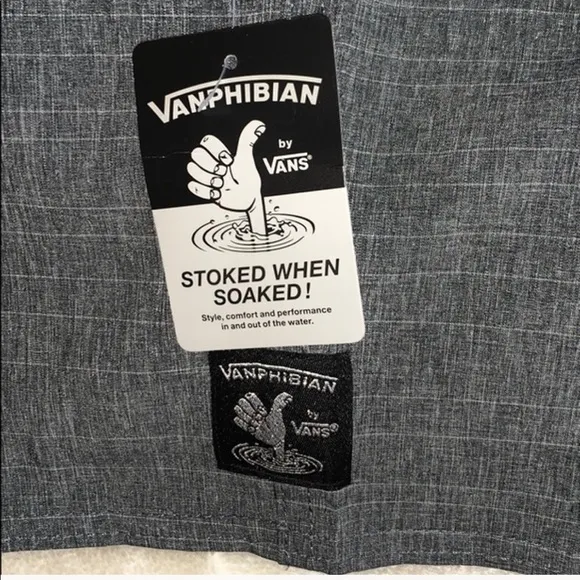 &gt;💙VANPHIBIAN UNSPOT SZ 34 BOARDSHORT IN &amp; OUT WATER POOL🏝️BEACH BRAND NEW VANS