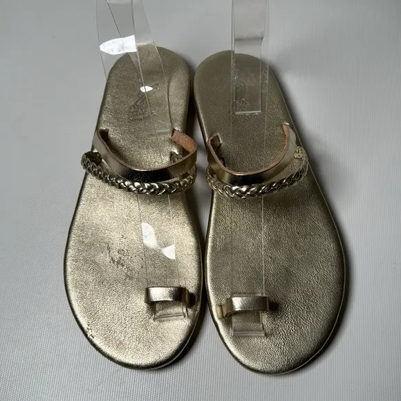Ancient Greek Gold Top Strap Comfort Sandals