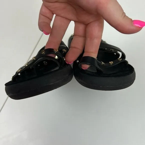 Ancient Greek Sandals Niki Nails Vachetta Comfort Sandal in Black Sz 35