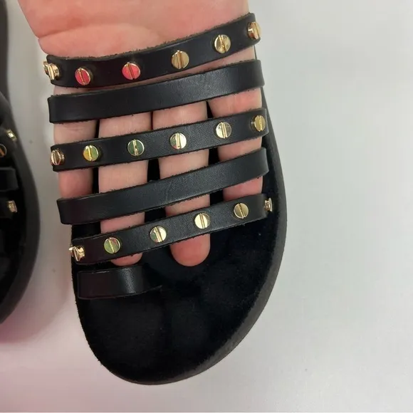 Ancient Greek Sandals Niki Nails Vachetta Comfort Sandal in Black Sz 35