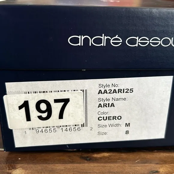 Andre Assous Aria Open Toe Leather Espadrille Wedge Sandals NEW Size 8