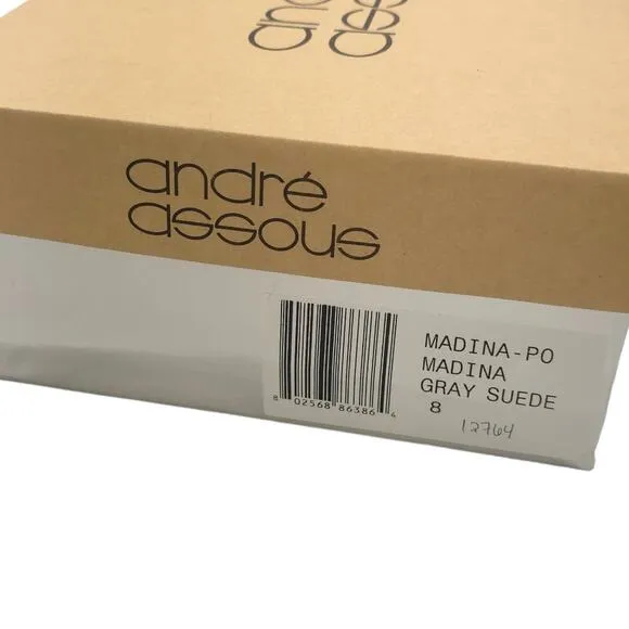 Andre Assous Madina Espadrille Wedge Sandals Grey Suede