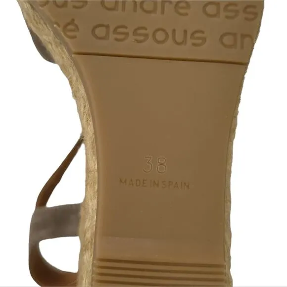 Andre Assous Madina Espadrille Wedge Sandals Grey Suede