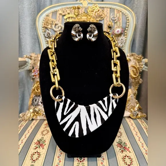 Ann Taylor Zebra Sandals with Bag, Kaftan and Jewelry