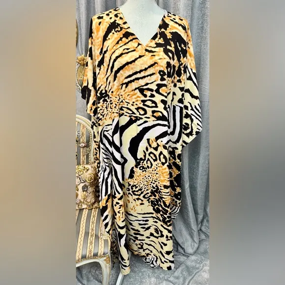 Ann Taylor Zebra Sandals with Bag, Kaftan and Jewelry