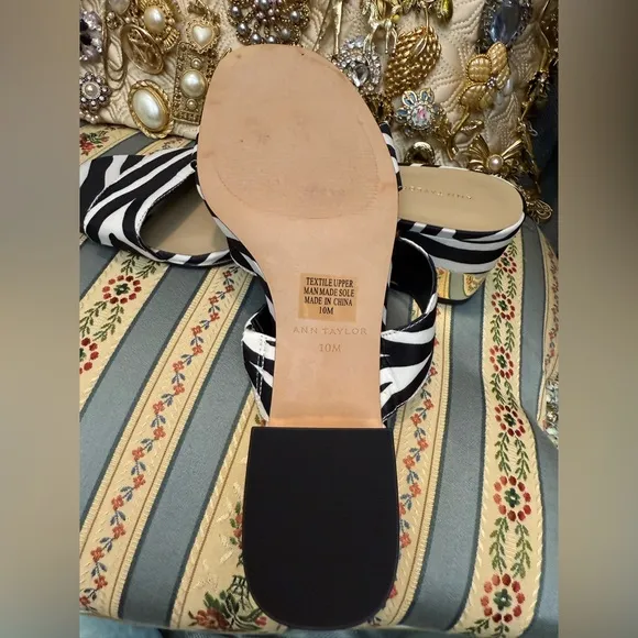 Ann Taylor Zebra Sandals with Bag, Kaftan and Jewelry