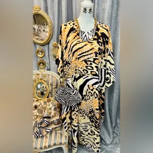 Ann Taylor Zebra Sandals with Bag, Kaftan and Jewelry