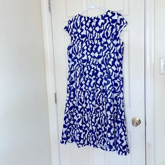 Anne Klein Blue and White Summer Formal Dress Size 14