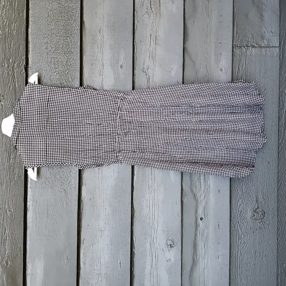 Anthropologie 11.1.TYLHO Gingham Askew Shirtdress Black White sz S Women's NEW