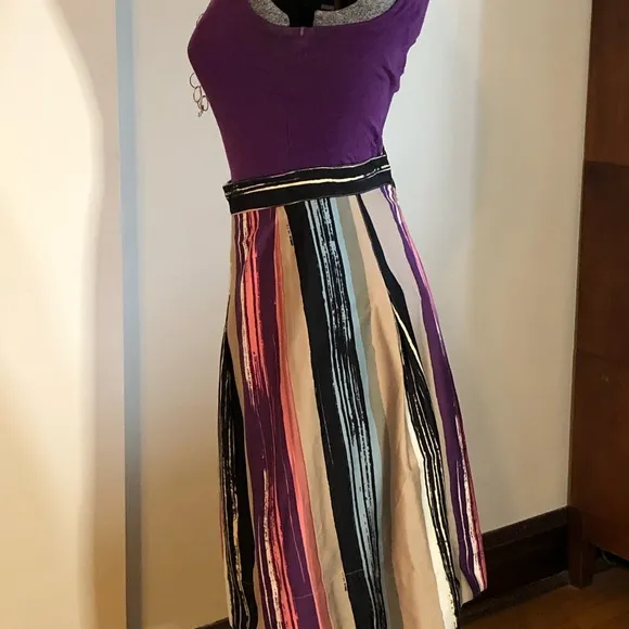 Anthropologie Cotton vertical artistic stripes