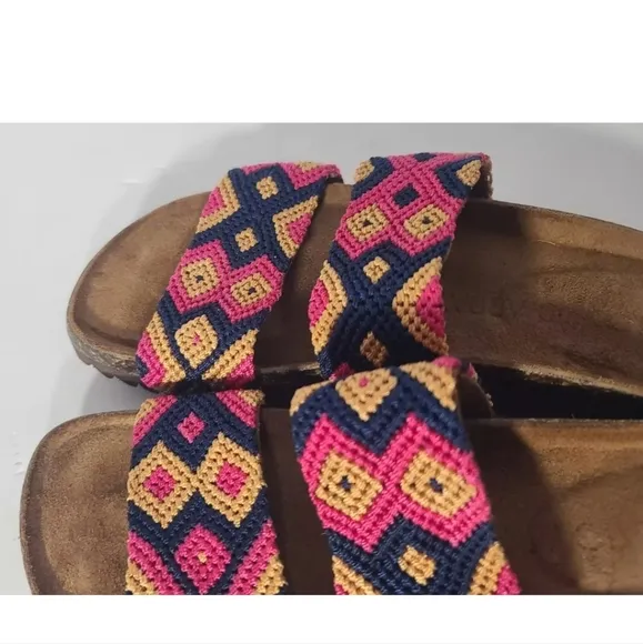 Anthropologie Eclectic Array Geometric Harmonic Tan Chiapas Sandals US 7 RT $240