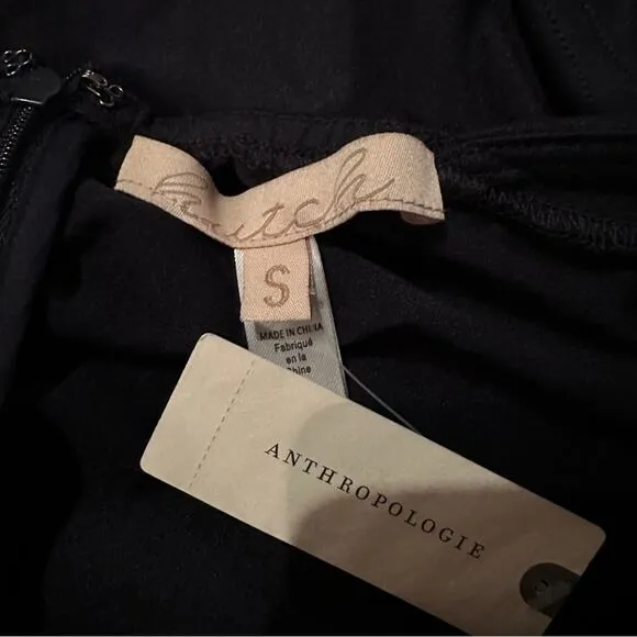 Anthropologie Hutch Navy Blue Sleeveless Ruched Asymmetrical Mini Dress Sz S NEW