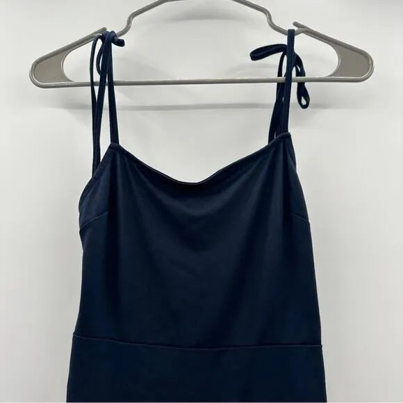 Anthropologie Hutch Navy Blue Sleeveless Ruched Asymmetrical Mini Dress Sz S NEW