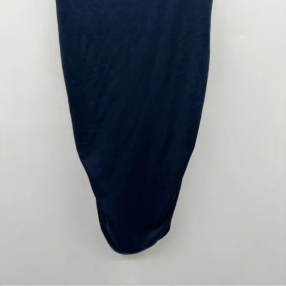 Anthropologie Hutch Navy Blue Sleeveless Ruched Asymmetrical Mini Dress Sz S NEW