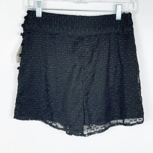 Anthropologie Lenon Black High Rise Dot Shorts XS