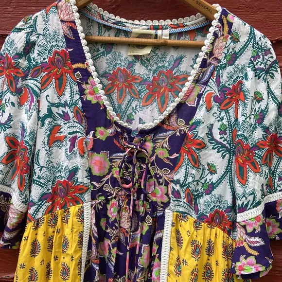Anthropologie Lilka Patchwork Trapeze Dress Women's Size XS