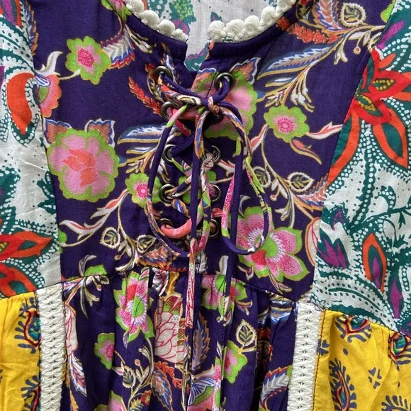 Anthropologie Lilka Patchwork Trapeze Dress Women's Size XS