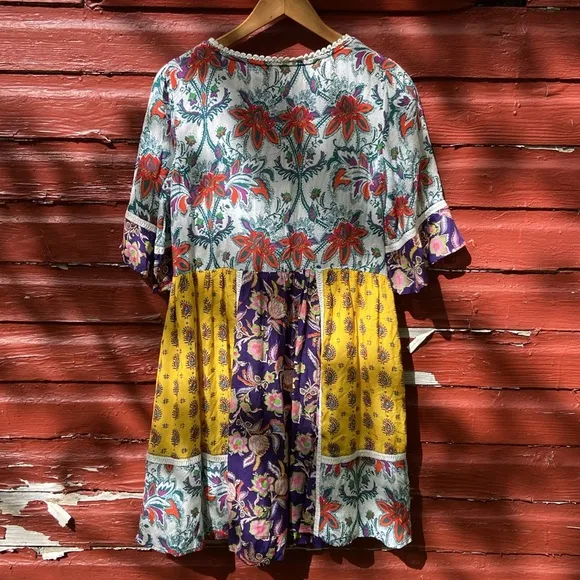 Anthropologie Lilka Patchwork Trapeze Dress Women's Size XS